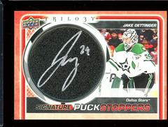 Jake Oettinger #SPU-JO Hockey Cards 2022 Upper Deck Trilogy Signature Puckstoppers Prices
