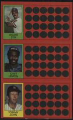 Chet Lemon, Richie Zisk, Tommy John Baseball Cards 1981 Topps Scratch Offs Prices