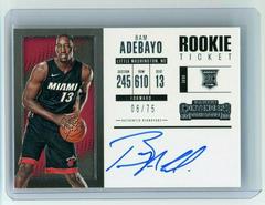 Bam Adebayo [Horizontal Autograph] #114 Basketball Cards 2017 Panini Contenders Prices