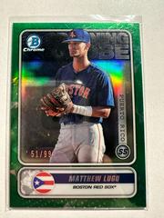 Matthew Lugo [Green Refractor] #STG-ML Baseball Cards 2020 Bowman Chrome Spanning the Globe Prices