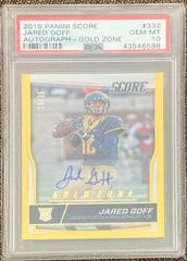 Jared Goff [Autograph Gold Zone] #332 Football Cards 2016 Panini Score Prices