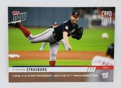 Stephen Strasburg #M-OCT Baseball Cards 2019 Topps Now Card of the Month Prices