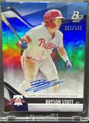 Bryson Stott [Blue Autograph] #TOP-16 Baseball Cards 2021 Bowman Platinum Top Prospects Prices