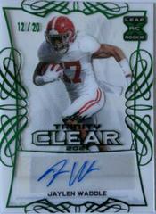 Jaylen Waddle [Green] #CA-JW1 Football Cards 2021 Leaf Trinity Clear Autograph Prices