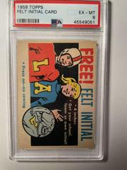 Felt Initial Card Football Cards 1958 Topps Prices