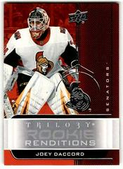 Joey Daccord Hockey Cards 2019 Upper Deck Trilogy Rookie Renditions Prices