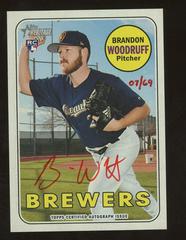 Brandon Woodruff [Red Ink] #BW Baseball Cards 2018 Topps Heritage Real One Autographs Prices