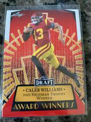 Caleb Williams [Red] #14 Football Cards 2023 Leaf Draft Prices