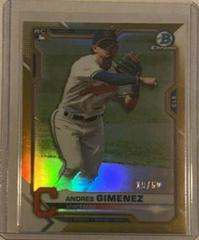 Andres Gimenez [Gold Refractor] Baseball Cards 2021 Bowman Chrome Prices