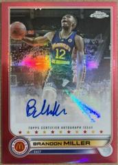 Brandon Miller [Red] #CA-BM Basketball Cards 2022 Topps Chrome McDonald's All-American Autographs Prices