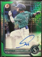 Jonatan Clase [Green Refractor] Baseball Cards 2022 Bowman Chrome Mega Box Mojo Autographs Prices