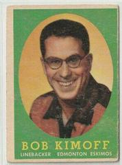 Bob Kimoff Football Cards 1958 Topps CFL Prices