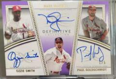 Ozzie Smith, Mark McGwire, Paul Goldschmidt Baseball Cards 2022 Topps Definitive Trios Autographs Prices