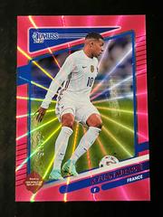 Kylian Mbappe [Pink Laser] Soccer Cards 2021 Panini Donruss Road to Qatar Prices