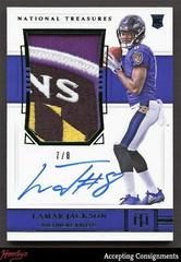 Lamar Jackson [Green Jersey Number] Football Cards 2018 National Treasures Patch Autograph Prices