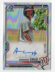 Armando Cruz [Refractor] Baseball Cards 2021 Bowman Chrome Prospect Autographs Prices