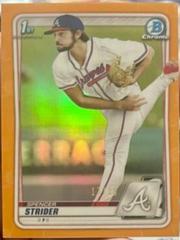 Spencer Strider [Orange Refractor] Baseball Cards 2020 Bowman Draft Chrome Prices
