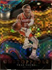 Trae Young [Gold Prizm] #13 Basketball Cards 2021 Panini Select Unstoppable Prices