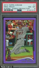 Mike Trout [Sliding Purple Refractor] Baseball Cards 2014 Topps Chrome Prices