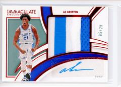 AJ Griffin [Patch Autograph Red] Basketball Cards 2022 Panini Immaculate Collection Collegiate Prices