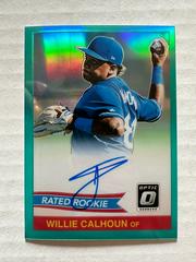 Willie Calhoun [Aqua] Baseball Cards 2018 Panini Donruss Optic Rated Rookie Retro 1984 Signatures Prices