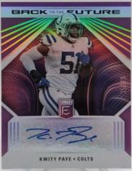 Kwity Paye [Purple] Football Cards 2022 Panini Donruss Elite Back to the Future Signatures Prices