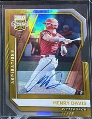 Henry Davis [Aspirations Die Cut Signature Gold] Baseball Cards 2021 Panini Elite Extra Edition Prices