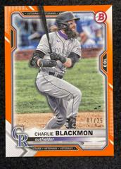 Charlie Blackmon [Orange] #4 Baseball Cards 2021 Bowman Prices