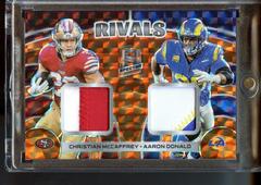 Christian McCaffrey / Aaron Donald [Orange Neon] #8 Football Cards 2023 Panini Spectra Rivals Prices