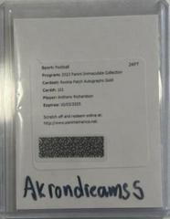Anthony Richardson [Gold] #2 Football Cards 2023 Panini Immaculate Signature Patch Rookie Prices