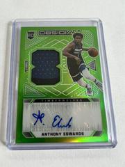 Anthony Edwards [Jersey Autograph Green Flood] Basketball Cards 2020 Panini Obsidian Prices