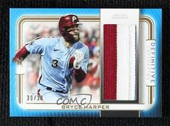 Bryce Harper [Blue] #DJR-BRY Baseball Cards 2023 Topps Definitive Jumbo Relic Collection Prices