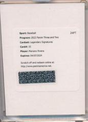 Mariano Rivera #LS-MR Baseball Cards 2022 Panini Three and Two Legendary Signatures Prices