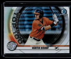 Hunter Bishop [Orange Refractor] #BTP87 Baseball Cards 2020 Bowman Chrome Scouts' Top 100 Prices