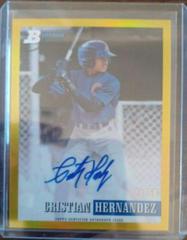 Cristian Hernandez [Gold] Baseball Cards 2021 Bowman Heritage Chrome Prospect Autographs Prices