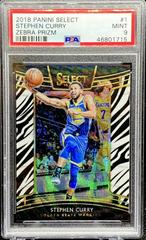 Stephen Curry [Zebra Prizm] #1 Basketball Cards 2018 Panini Select Prices