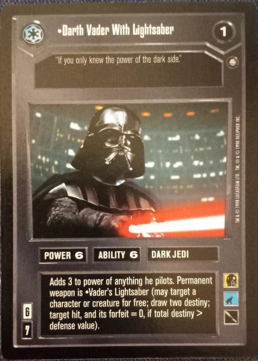 Darth Vader With Lightsaber Star Wars CCG Enhanced Premiere