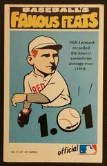 Hub Leonard #17 Baseball Cards 1972 Fleer Famous Feats Prices