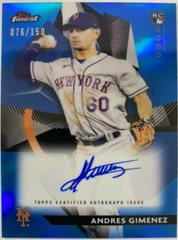 Andres Gimenez [Blue Refractor] #FA-AG Baseball Cards 2021 Topps Finest Autographs Prices