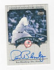 Ron Blomberg Baseball Cards 2003 Upper Deck Yankees Signature Series Pride of NY Autograph Prices