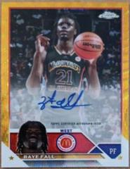 Baye Fall [Gold RayWave] #CA-BF Basketball Cards 2023 Topps Chrome McDonald's All American Autographs Prices