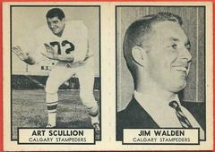 Art Scullion, Jim Walden Football Cards 1962 Topps CFL Prices