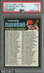 Checklist 264-393 [Red Helmet] #206 Baseball Cards 1971 O Pee Chee Prices