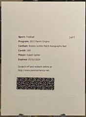 Isaiah Spiller [Red] #RAU-ISP Football Cards 2022 Panini Origins Rookie Autographs Prices