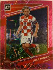 Luka Modric [Optic Pink Velocity] Soccer Cards 2021 Panini Donruss Road to Qatar Prices