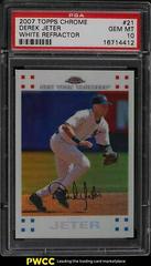 Derek Jeter [White Refractor] #21 Baseball Cards 2007 Topps Chrome Prices