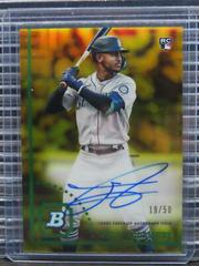 Julio Rodriguez [Gold] Baseball Cards 2022 Bowman Heritage Chrome Rookie Autographs Prices
