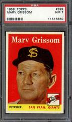 Marv Grissom #399 Baseball Cards 1958 Topps Prices