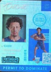Cade Cunningham Basketball Cards 2021 Panini Contenders Permit to Dominate Prices