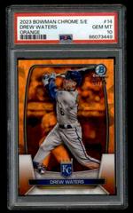 Drew Waters [Orange] #14 Baseball Cards 2023 Bowman Chrome Sapphire Prices